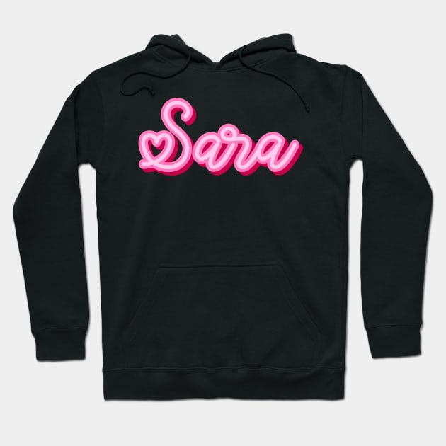 Sara name pink heart Hoodie by maoudraw